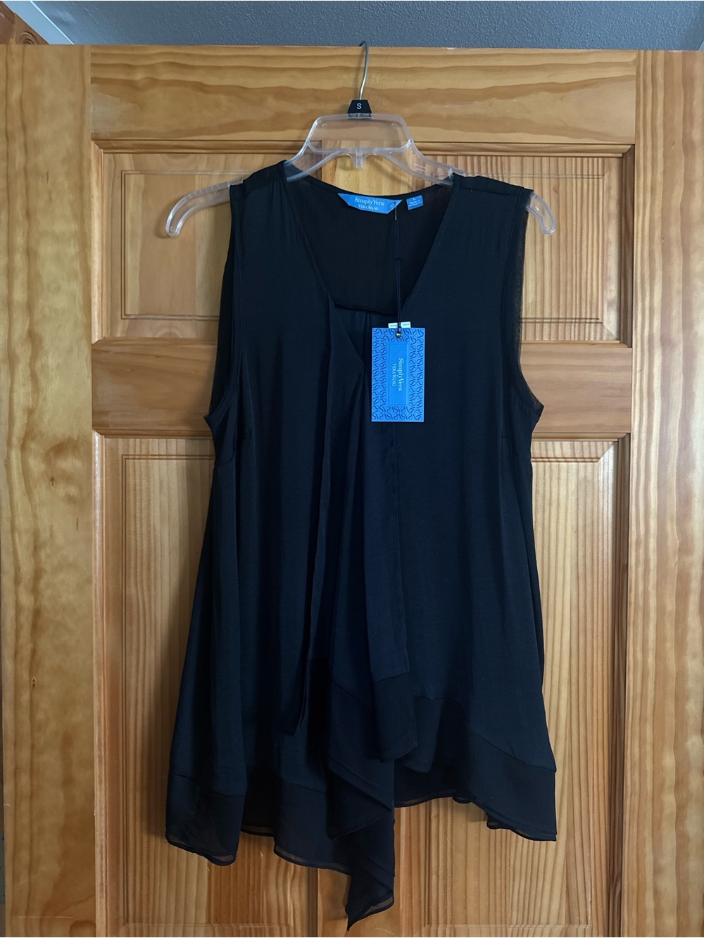 Simply Vera Vera Wang Black Layered Sleeveless Blouse